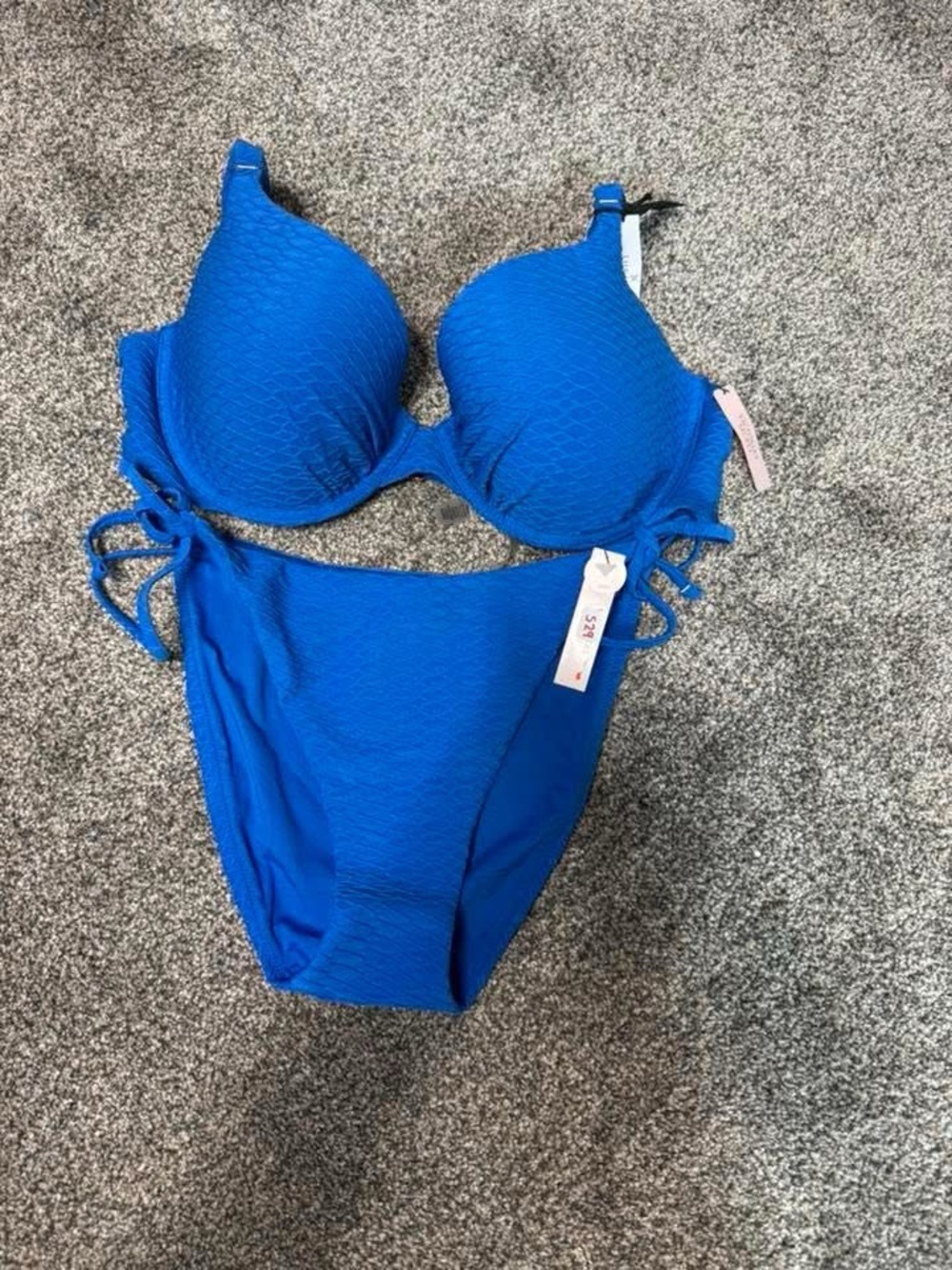 Victoria's Secret Electric Blue Textured Bikini Set